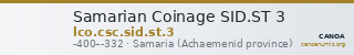 Samarian Coinage SID.ST 3 — CANOA