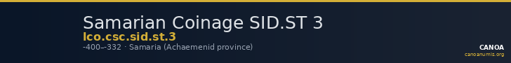 Samarian Coinage SID.ST 3 — CANOA