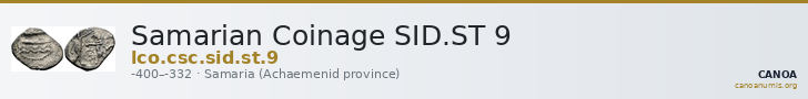 Samarian Coinage SID.ST 9 — CANOA