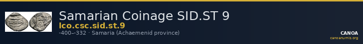 Samarian Coinage SID.ST 9 — CANOA