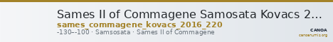 Sames II of Commagene Samosata Kovacs 2016 220 — CANOA