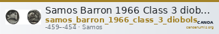 Samos Barron 1966 Class 3 diobols — CANOA