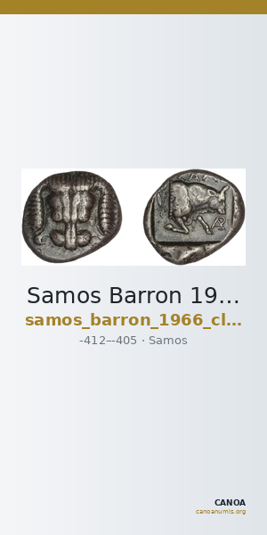 Samos Barron 1966 Class IX, tetradrachms and drachms — CANOA