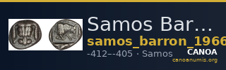 Samos Barron 1966 Class IX, tetradrachms and drachms — CANOA