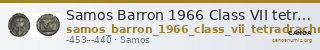 Samos Barron 1966 Class VII tetradrachms — CANOA