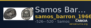 Samos Barron 1966 Lyd-Mil drachms — CANOA