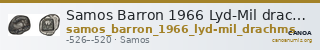 Samos Barron 1966 Lyd-Mil drachms — CANOA