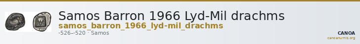 Samos Barron 1966 Lyd-Mil drachms — CANOA