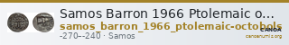 Samos Barron 1966 Ptolemaic octobols — CANOA