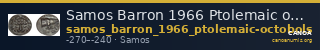 Samos Barron 1966 Ptolemaic octobols — CANOA