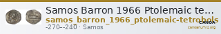Samos Barron 1966 Ptolemaic tetrobols — CANOA