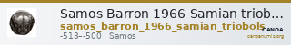 Samos Barron 1966 Samian triobols — CANOA