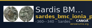 Sardis BMC Ionia p. 324, no. 7 — CANOA