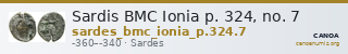 Sardis BMC Ionia p. 324, no. 7 — CANOA