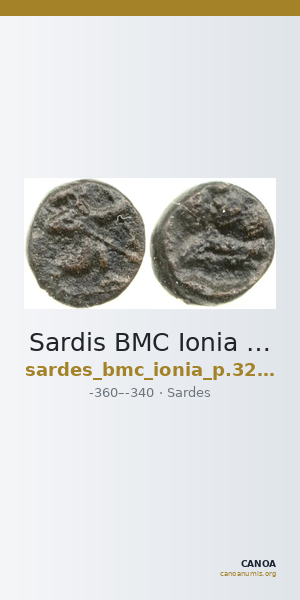 Sardis BMC Ionia p. 324, no. 8-9 — CANOA