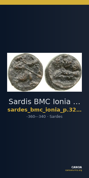Sardis BMC Ionia p. 324, no. 8-9 — CANOA