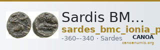 Sardis BMC Ionia p. 324, no. 8-9 — CANOA