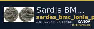 Sardis BMC Ionia p. 324, no. 8-9 — CANOA