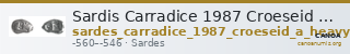 Sardis Carradice 1987 Croeseid A heavy — CANOA