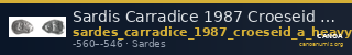 Sardis Carradice 1987 Croeseid A heavy — CANOA