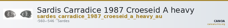 Sardis Carradice 1987 Croeseid A heavy — CANOA