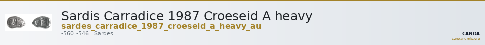 Sardis Carradice 1987 Croeseid A heavy — CANOA