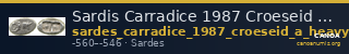 Sardis Carradice 1987 Croeseid A heavy — CANOA