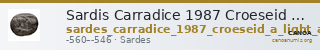 Sardis Carradice 1987 Croeseid A light — CANOA