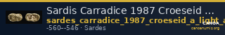 Sardis Carradice 1987 Croeseid A light — CANOA