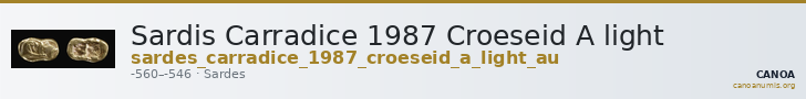 Sardis Carradice 1987 Croeseid A light — CANOA