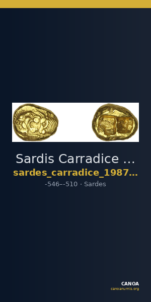 Sardis Carradice 1987 Croeseid B — CANOA