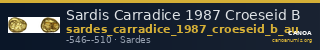 Sardis Carradice 1987 Croeseid B — CANOA