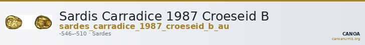 Sardis Carradice 1987 Croeseid B — CANOA