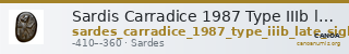 Sardis Carradice 1987 Type IIIb late siglos — CANOA