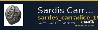 Sardis Carradice 1987 Type IV early siglos — CANOA