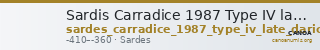 Sardis Carradice 1987 Type IV late daric — CANOA