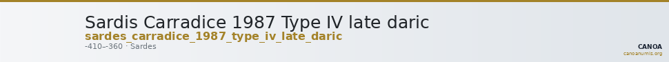 Sardis Carradice 1987 Type IV late daric — CANOA