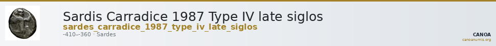 Sardis Carradice 1987 Type IV late siglos — CANOA