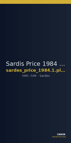 Sardis Price 1984 no.1, pl. 31.1 — CANOA