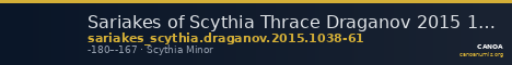 Sariakes of Scythia Thrace Draganov 2015 1038-61 — CANOA