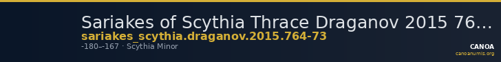 Sariakes of Scythia Thrace Draganov 2015 764-73 — CANOA