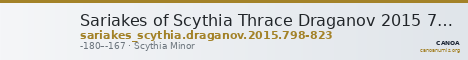 Sariakes of Scythia Thrace Draganov 2015 798-823 — CANOA