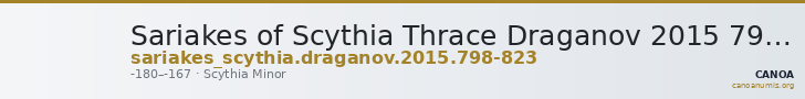 Sariakes of Scythia Thrace Draganov 2015 798-823 — CANOA