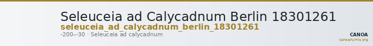 Seleuceia ad Calycadnum Berlin 18301261 — CANOA
