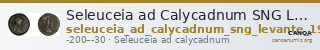 Seleuceia ad Calycadnum SNG Levante 680-9 — CANOA