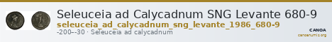 Seleuceia ad Calycadnum SNG Levante 680-9 — CANOA
