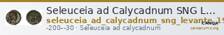 Seleuceia ad Calycadnum SNG Levante 690-8 — CANOA