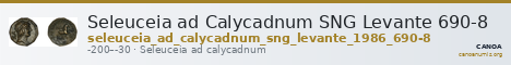 Seleuceia ad Calycadnum SNG Levante 690-8 — CANOA