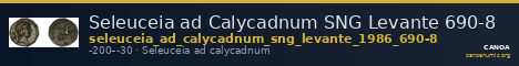 Seleuceia ad Calycadnum SNG Levante 690-8 — CANOA