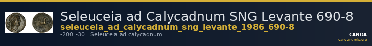 Seleuceia ad Calycadnum SNG Levante 690-8 — CANOA